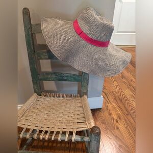 sofia by sofia vergara Neutral Straw Sun Hat with Pink Band